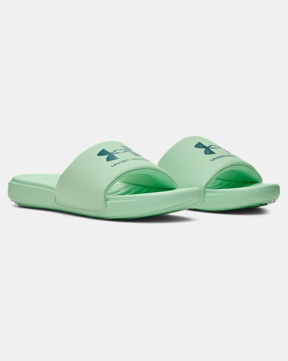 Women's UA Ansa Fixed Slides in Green image number 3
